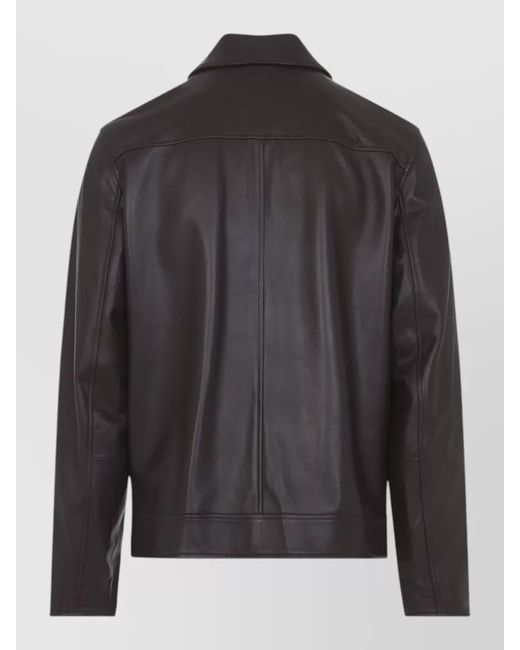 Paul Smith Black Lamb Leather Regular-Fit Jacket for men