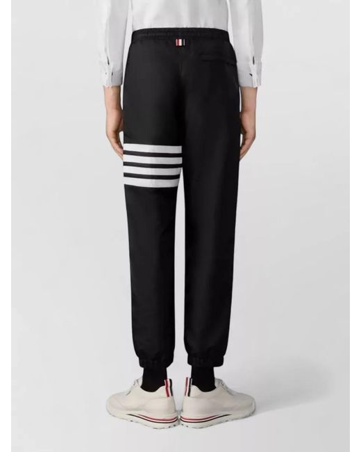 Thom Browne Black Nylon Ripstop Track Pants for men