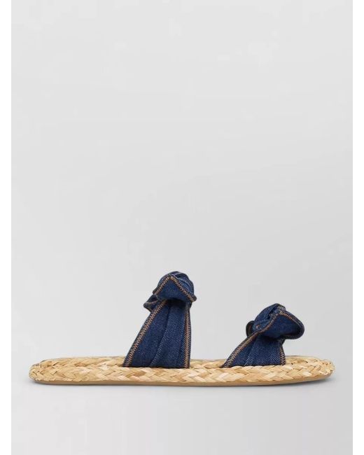 Zimmermann Blue Carousel Sandals Denim Straps Bow Detail