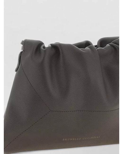 Brunello Cucinelli Gray Bc Duo Shoulder Bag Calf Leather