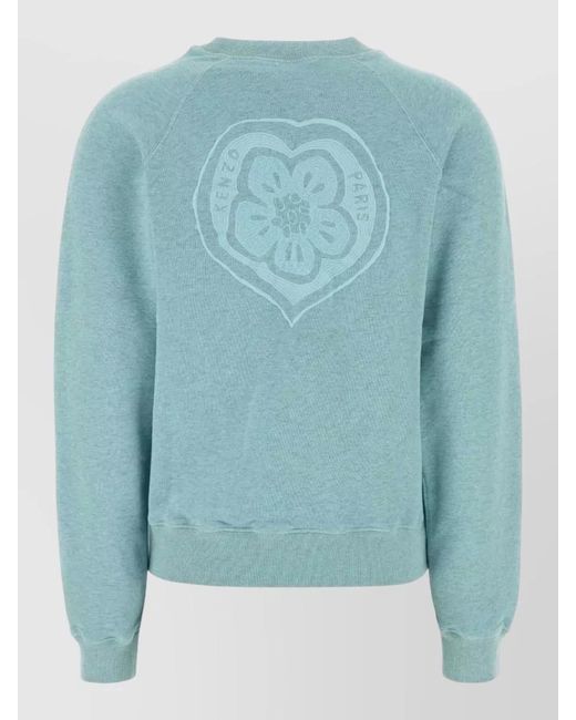 KENZO Blue Mélange Cotton Sweatshirt