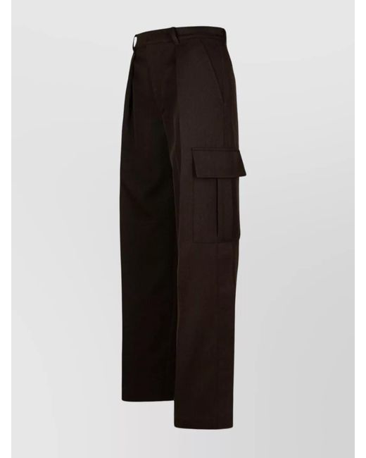 Burberry Black Wool Wide-Leg Trousers
