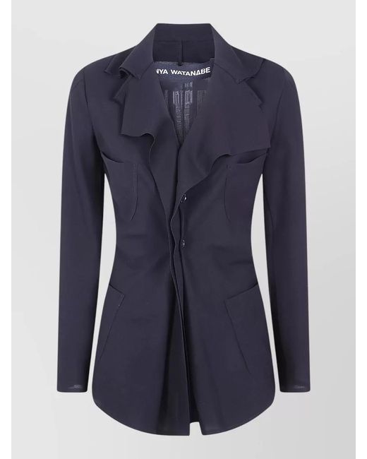 Junya Watanabe Blue Single-Breasted Fitted Blazer