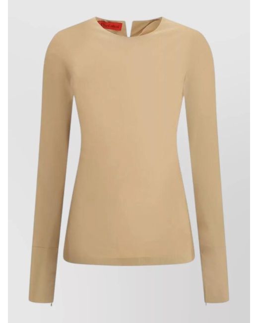 Thelatest Natural Cotton Long Sleeve Fitted Round Neck Top