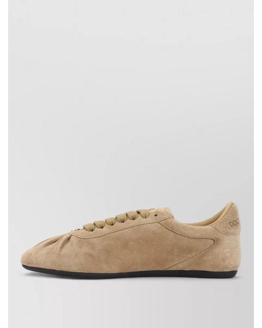 Dolce & Gabbana Natural Suede Loafers Low Profile Rubber Sole