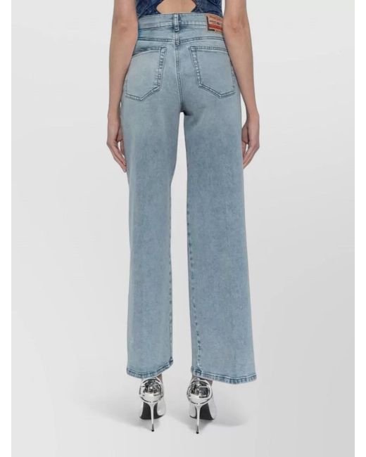 DIESEL Blue High-Rise Wide-Leg Jeans