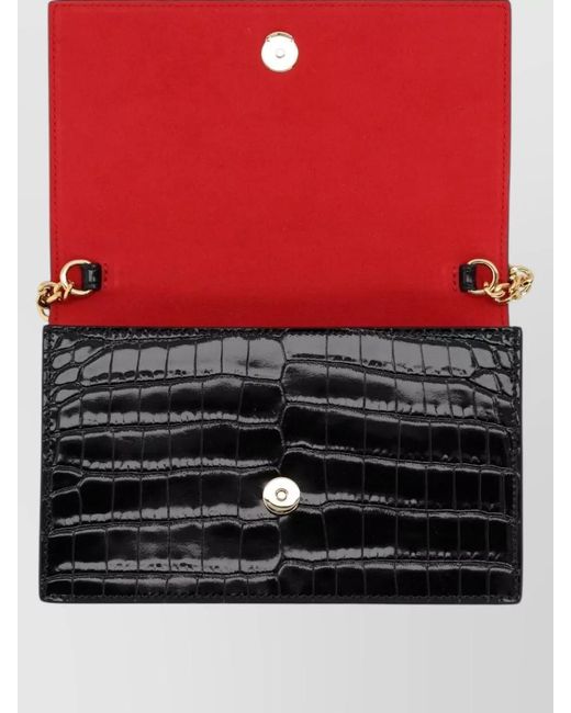 McQueen Black Skull Small Leather Clutch Bag