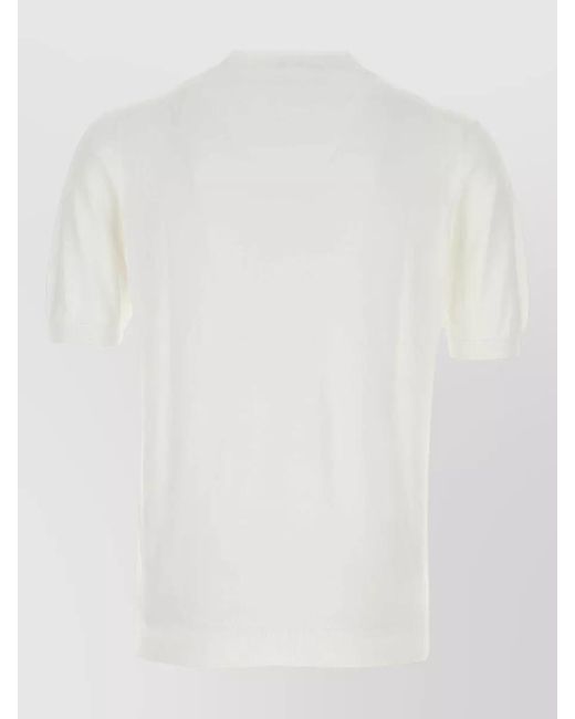 Fedeli White Cotton Jumper for men