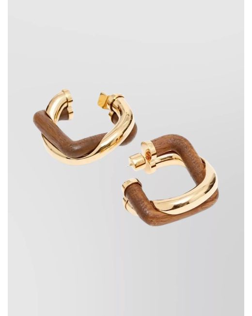 Jacquemus Metallic Twisted Square Earrings