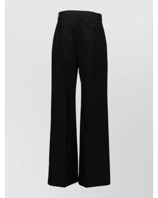 Rick Owens Black Workwear Wide Leg Pants Belt Loops for men