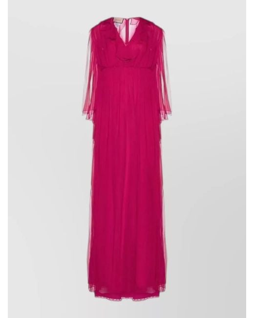 Gucci Pink Silk Maxi Dress