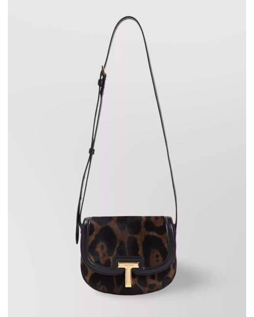 Tom Ford White Leopard Print Mini Bag With-Tone Hardware