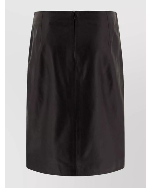 Loulou de Saison Black Leather Midi Wrap Skirt