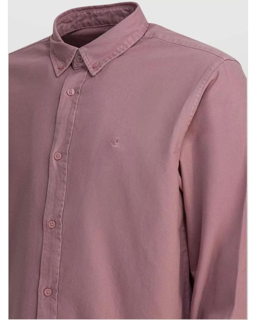 Carhartt Pink Cotton Long-Sleeve Shirt for men