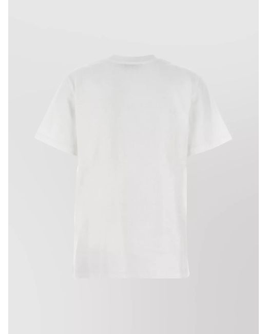 Coperni White Organic Cotton Logo-Print Ribbed Crew-Neck Short-Sleeve T-Shirt