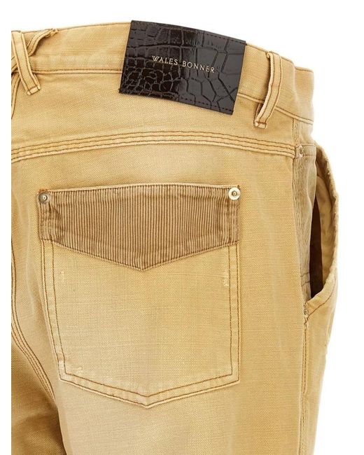 Wales Bonner Yellow Cotton Straight-Leg Jeans for men