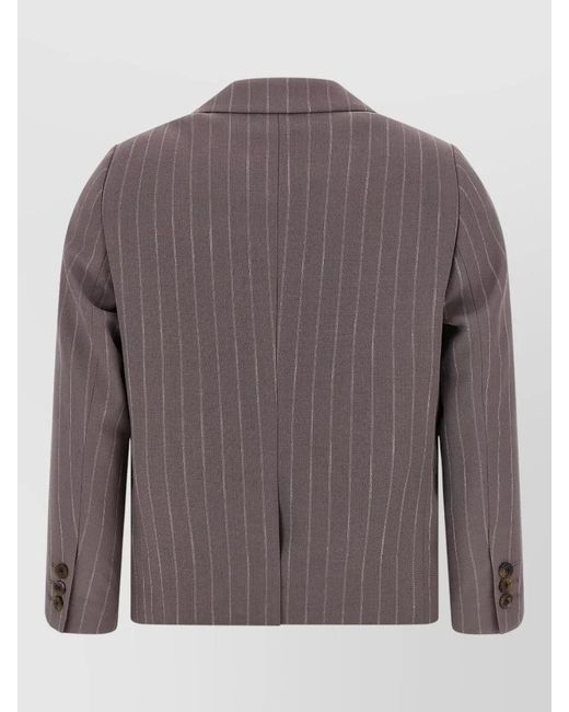 Dries Van Noten Brown Bamis Blazer Pinstripe Tailoring Notch Lapel