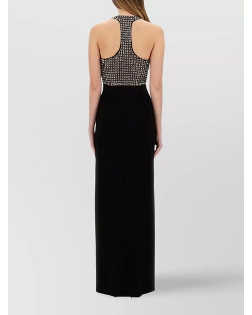 Max Mara Black Dress With Embellished Neckline And Fitted Silhouette