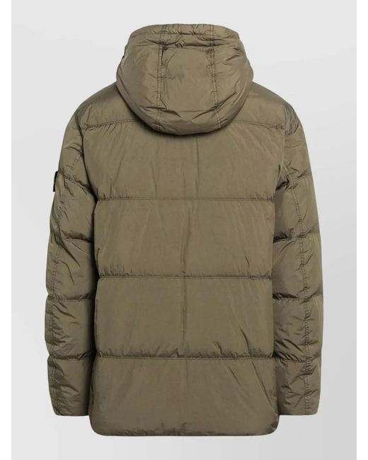 Stone Island Green Hooded Padded Jacket Casual Fit for men