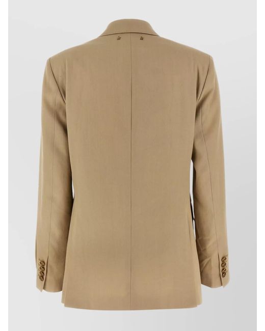 Golden Goose Deluxe Brand Natural Virgin Wool Heraldic Button Blazer