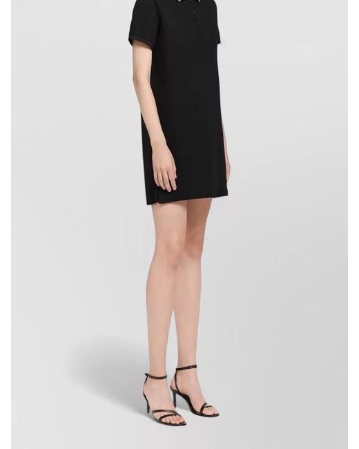 Alexander Wang Black Cotton Oversized Polo Mini Dress