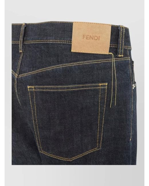 Fendi Blue Denim Regular-Fit Jeans for men