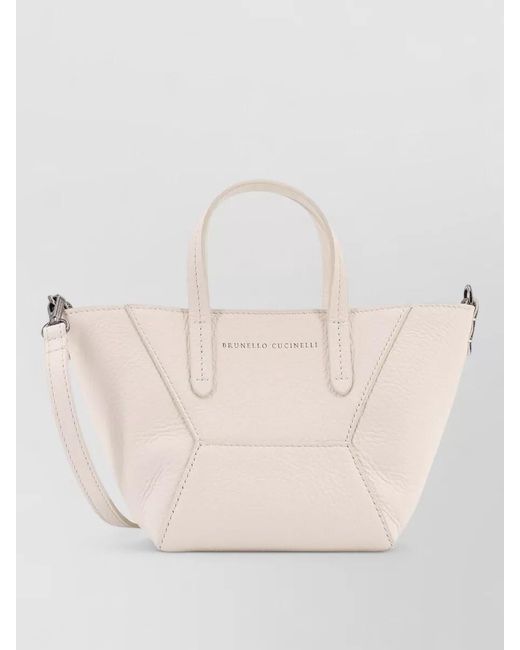 Brunello Cucinelli Natural Leather Shoulder Bag