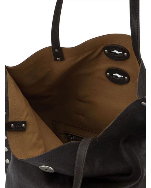 Zanellato Black Calf Leather A Spasso Medium Shoulder Bag