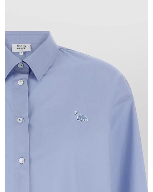 Maison Kitsuné Blue Baby Fox Shirt Long Sleeves Buttoned Cuffs
