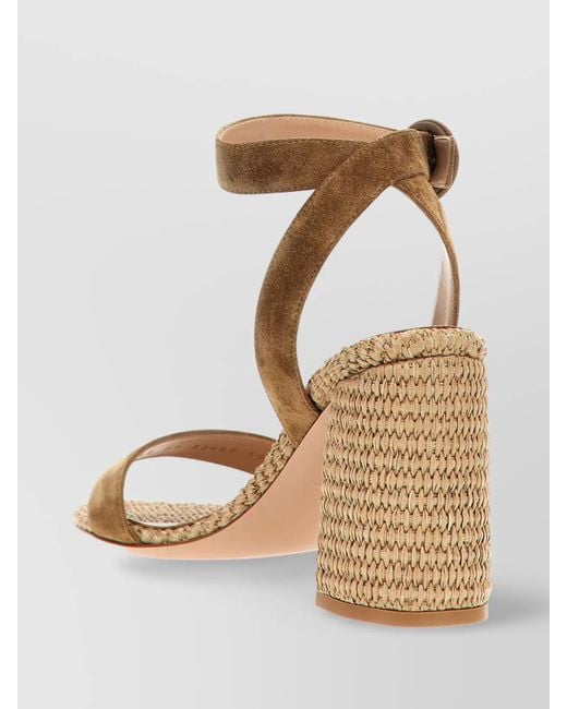 Gianvito Rossi Natural 'Riviera' Block Heel Sandals