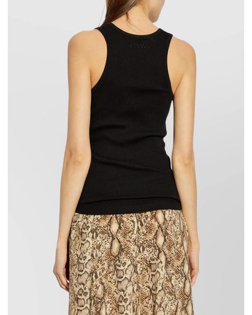 Isabel Marant Black Cotton Sleeveless Scoop Neck Tank Top