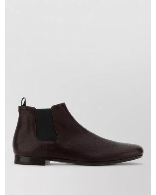 Prada Brown Leather Ankle Boots for men