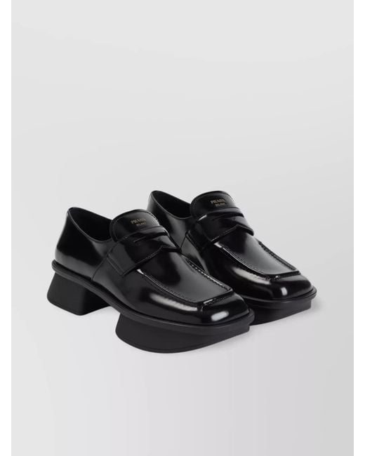 Prada Black Leather Loafers