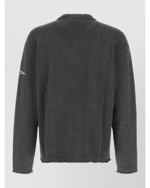 Stone Island Gray Stretch Cotton Crew Neck Sweater Regular Fit for men