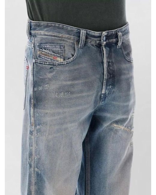 DIESEL Blue Max Straight Jeans Distressed Faded Five Pocket for men