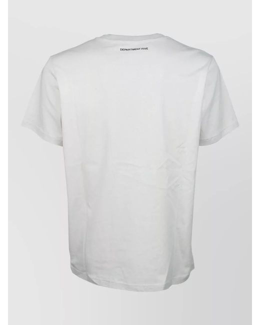 Department 5 White Crew Neck Graphic Print Pocket T Shirt for men