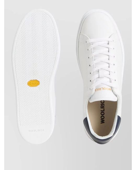 Woolrich White Calf Leather Low-Top Sneakers for men