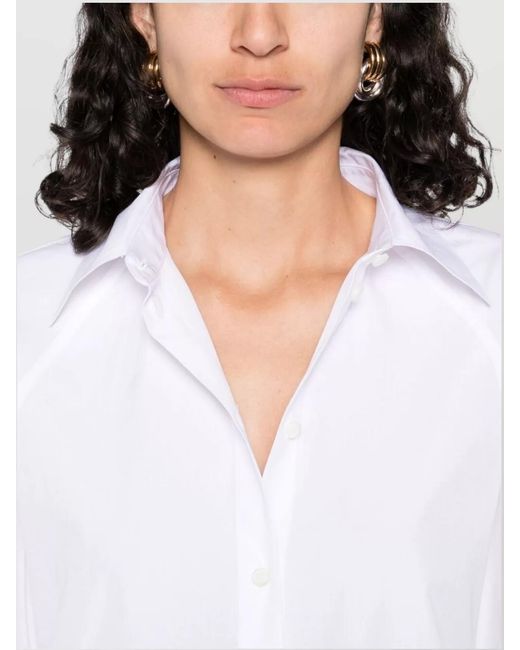 Totême White Organic Cotton Long-Sleeve Shirt