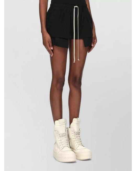 Rick Owens Black Cotton Asymmetric Boxer Shorts