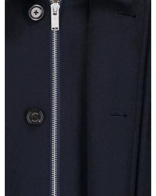 Lardini Blue Virgin Wool Single Breasted Coat for men