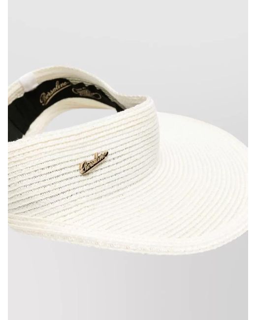 Borsalino Natural Jasmine Visor Hat Wide Brim Strap