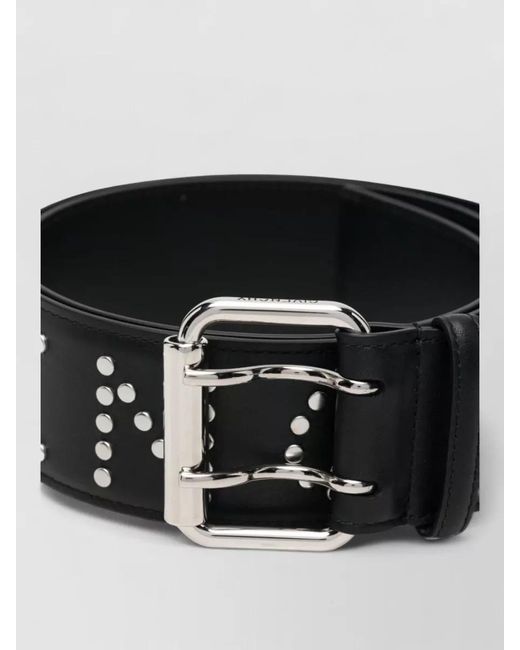 Givenchy Black Leather Belt Adjustable Size Studded Design Versatile for men