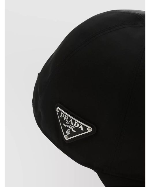Prada Black Recycled Nylon Baseball Cap for men