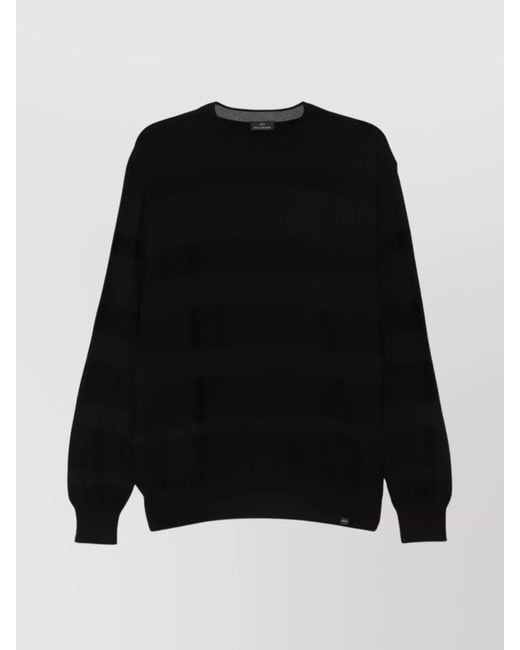 Paul & Shark Black Striped Wool Jumper for men