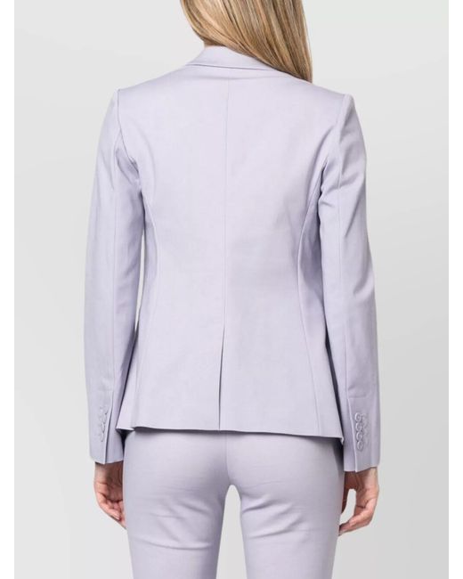 Emporio Armani Purple Cotton Blend Single-Breasted Blazer Jacket