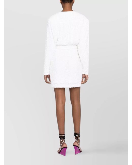 ROTATE BIRGER CHRISTENSEN White Wrap Mini Dress