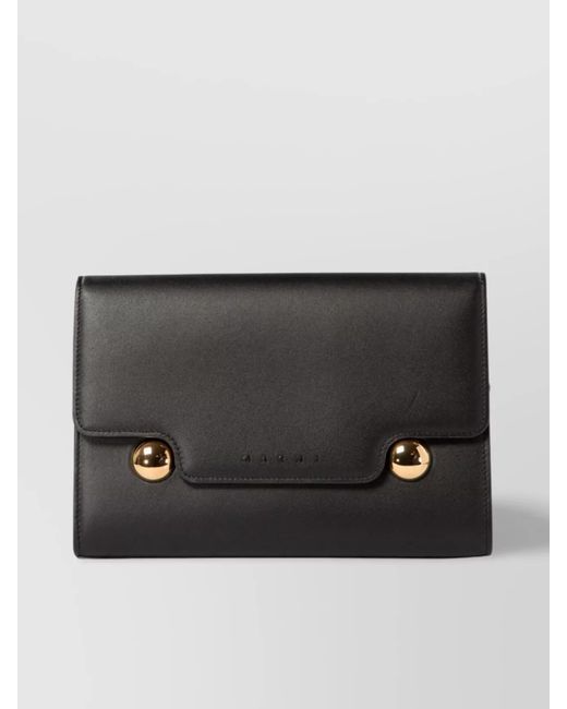 Marni Black Adjustable Strap-Tone Hardware Rectangular Bag