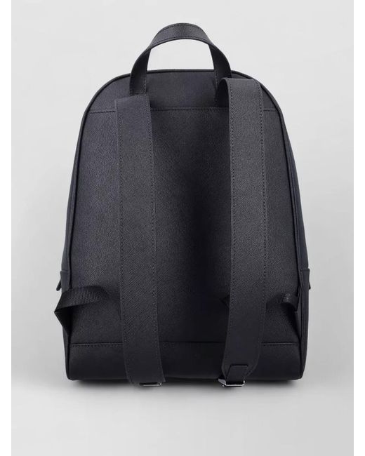 Prada Blue Leather Nylon Backpack Adjustable Straps Top Handle for men