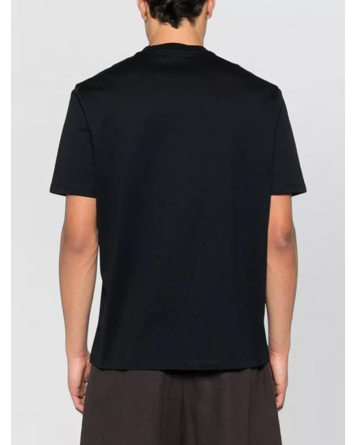 Emporio Armani Black Cotton Logo T-Shirt for men