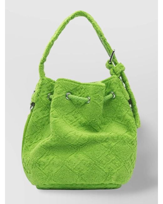 Tory Burch Green Bucket Bags With Adjustable Strap And Top Handle